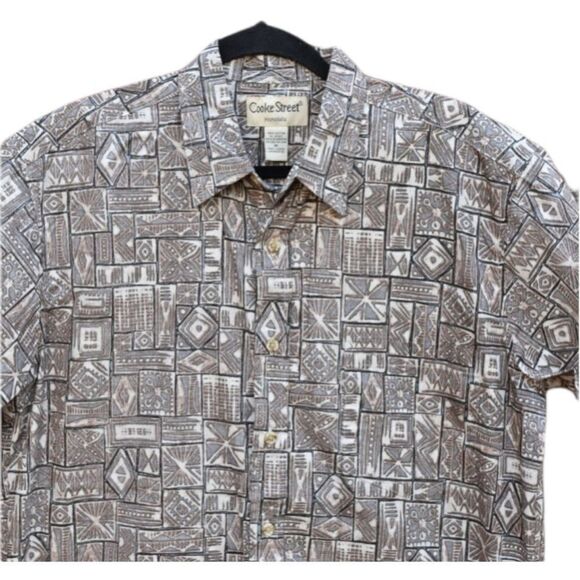 Cooke Street Shirt Mens Medium Hawaiian Aloha Shirt Polynesian Button Up - Picture 1 of 5